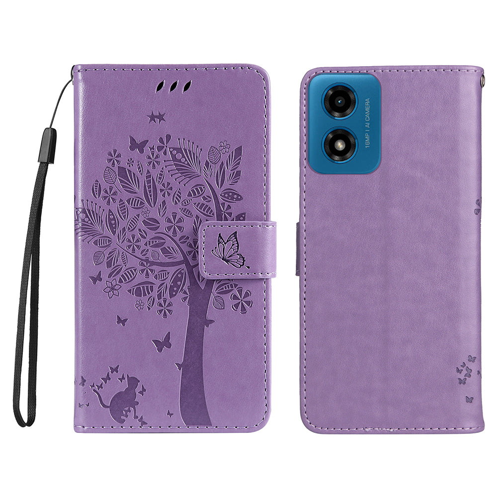 KT Imprinting Flower Series-3 For Motorola Moto G04 4G / G24 4G Case Tree Pattern Leather Flip Phone Cover KT Imprinting Flower Series-3 For Motorola Moto G04 4G / G24 4G Case Tree Pattern Leather Flip Phone Cover